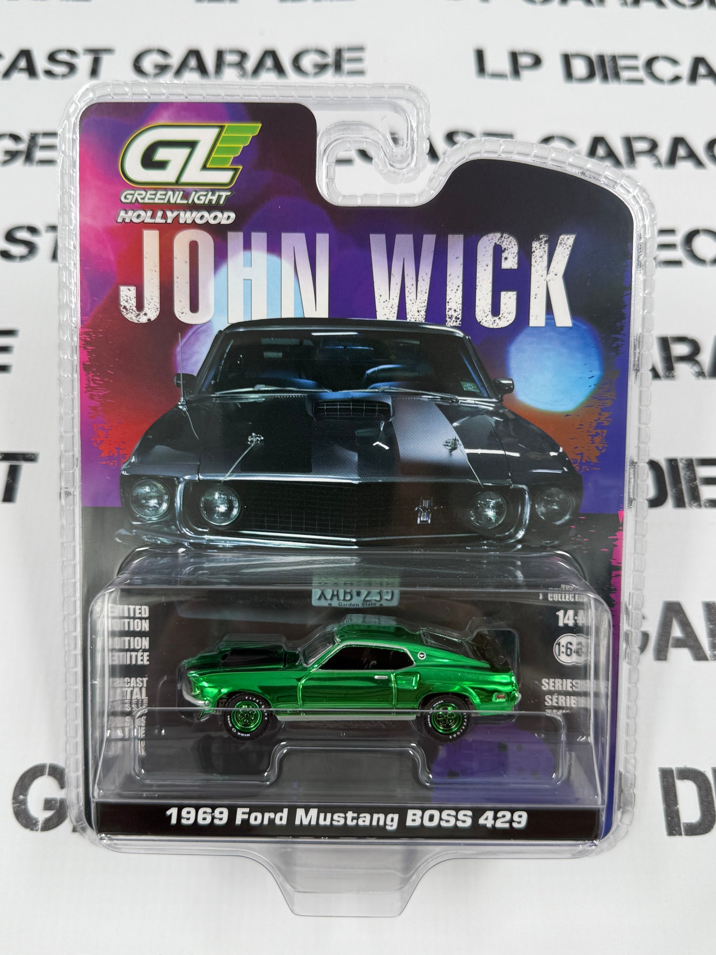 CHASE GREENLIGHT 1969 Ford Mustang Boss 429 John Wick 1:64 Diecast Hollywood