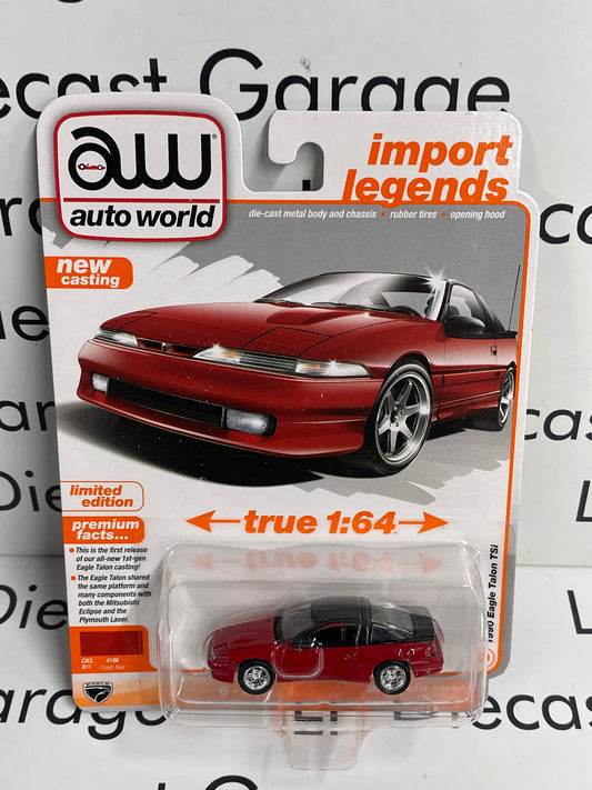 AUTO WORLD 1990 Eagle Talon TSi Red 1:64 Diecast Import Legends