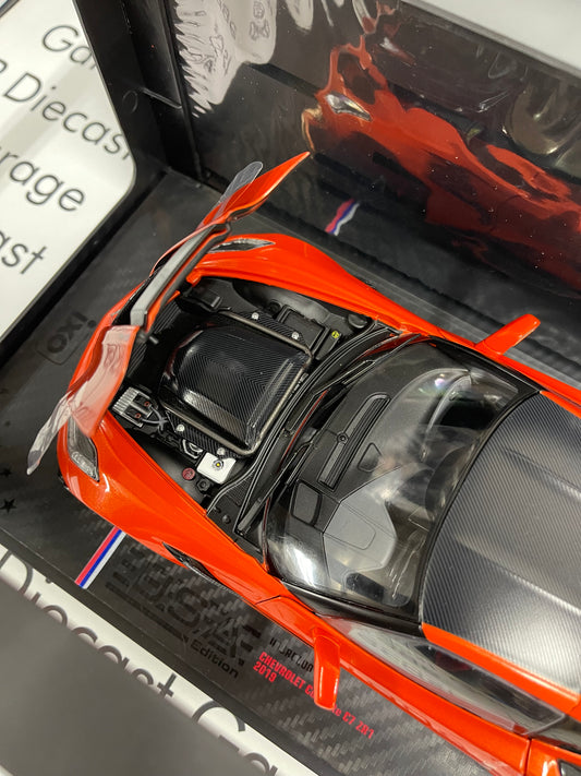IXO Models 2019 Chevrolet Corvette ZR1 Sebring Orange 1:18 Diecast USA Model