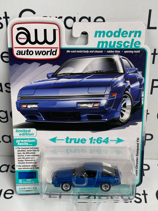 AUTO WORLD 1988 Chrysler Conquest TSi Blue 1:64 Diecast Modern Muscle