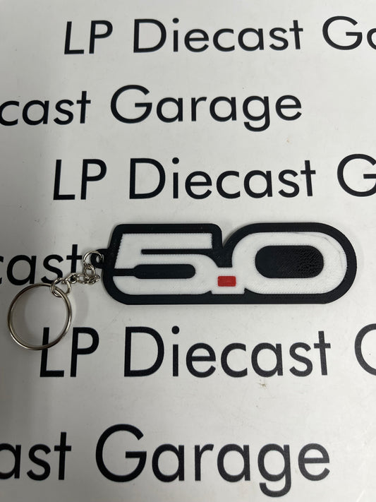 3D Printed Customs New Style 5.0 Badge Keychain NOT Diecast