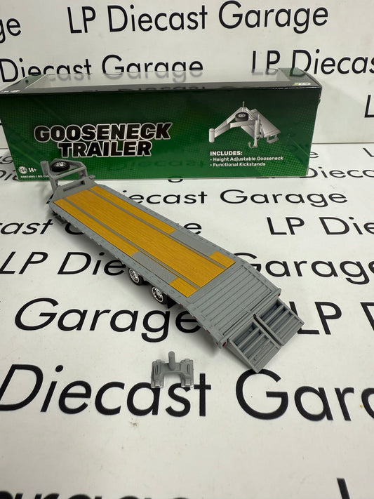 GREENLIGHT Grey Gooseneck Deckover Trailer Includes Hitch 1:64 Diecast