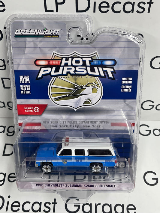 GREENLIGHT 1990 Chevrolet Suburban K2500 NYPD Police 1:64 Diecast Hot Pursuit