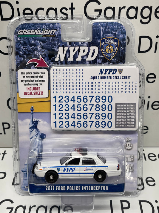 GREENLIGHT 2011 Ford Police Interceptor NYPD w/ Decal Sheet 1:64 Diecast