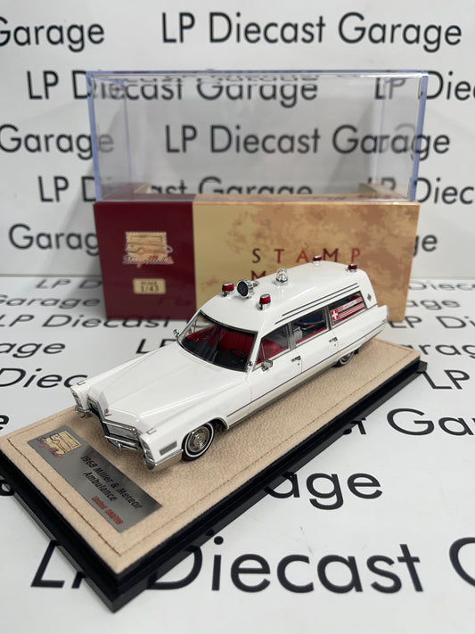 STAMP MODELS 1968 Cadillac Miller Meteor Ambulance White 1:43 Scale Resin Model