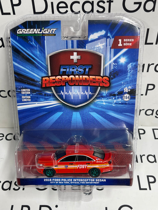 CHASE GREENLIGHT 2016 Ford Police Interceptor FDNY 1:64 Diecast First Responders