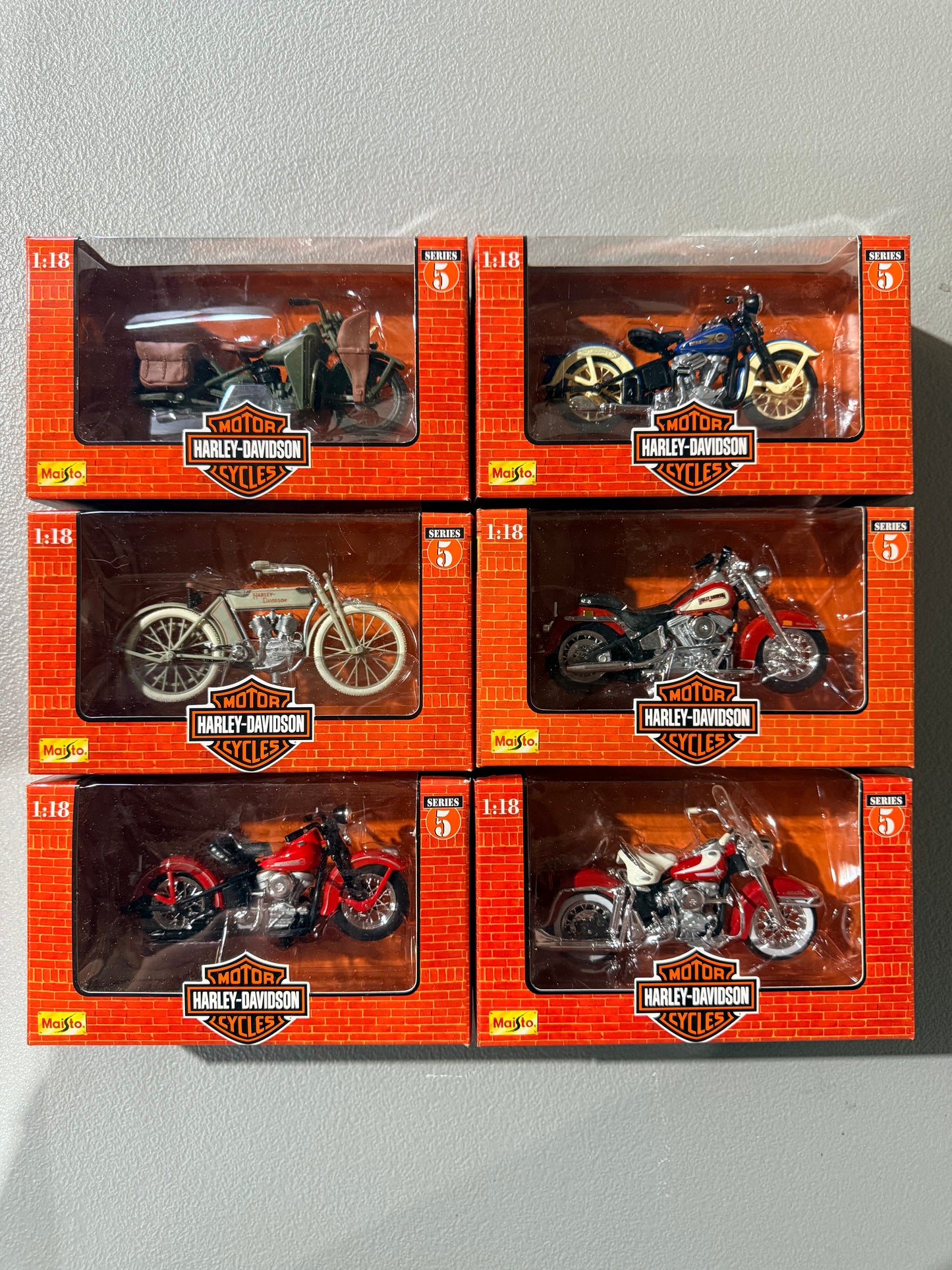 MAISTO Harley Davidson Motorcycle Series 5 Set of 6pcs 1:18 Diecast A