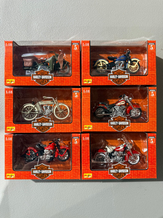MAISTO Harley Davidson Motorcycle Series 5 Set of 6pcs 1:18 Diecast A