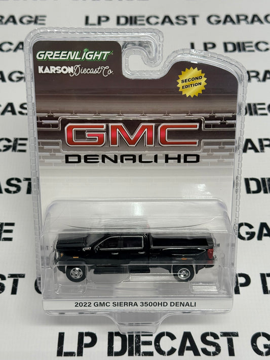 GREENLIGHT 2022 GMC Sierra 3500HD Denali Black 1:64 Diecast Karson Exclusive
