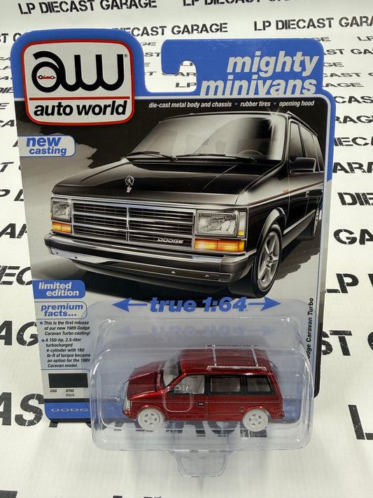 ULTRA RED CHASE AUTO WORLD 1989 Dodge Caravan Turbo Black 1:64 Diecast Mighty Minivans