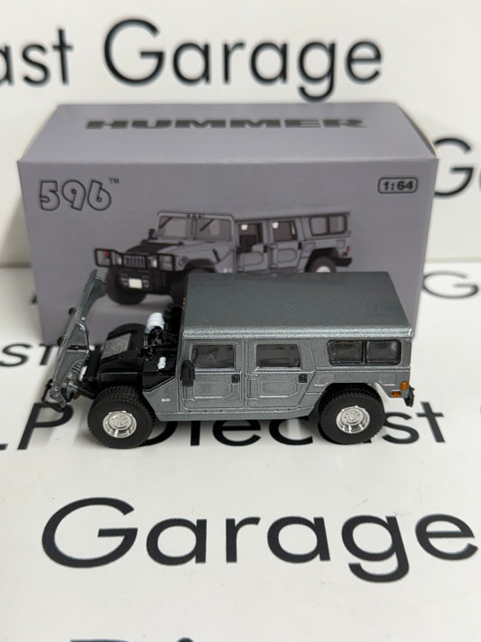 596 Model Hummer H1 Metal Gray 1:64 Diecast Opening Hood