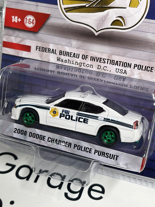 CHASE GREENLIGHT 2008 Dodge Charger Police Car FBI Police 1:64 Diecast Hot Pursuit