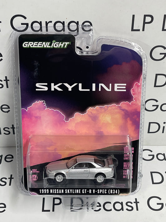 GREENLIGHT 1999 Nissan Skyline GT-R Silver 1:64 Diecast