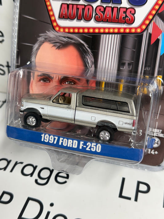 GREENLIGHT 1997 Ford F-250 Gold w/ Bed Cap LP Exclusive 1:64 Diecast Ricks Auto Sales
