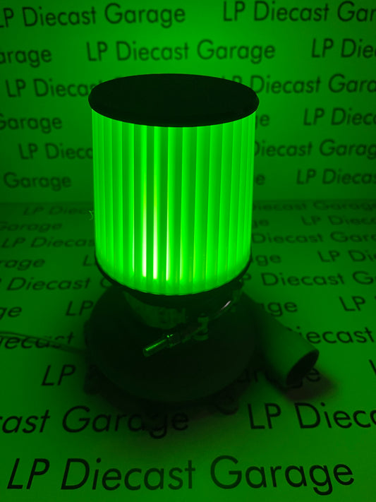 3D Printed Customs Turbo LED Desk Light Green 7 1/2" Tall Not Diecast