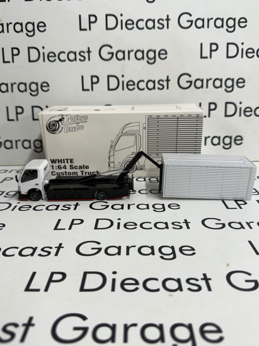 MICRO TURBO 1993 Isuzu White Truck with Unfolding Cargo Box 1:64 Diecast Ghost Player