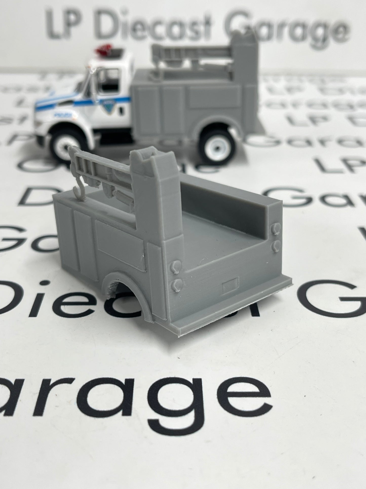 3D Printed Customs Gray Service Bed Fits Greenlight International Durastar 1:64 Diecast Trucks