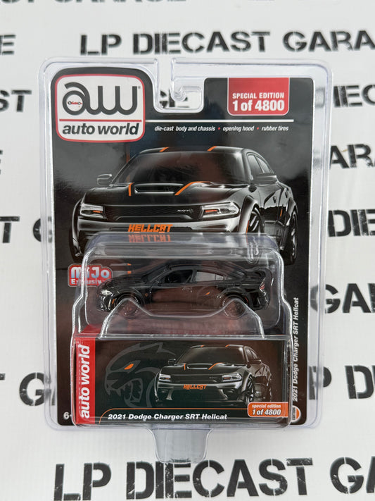 AUTO WORLD 2021 Dodge Charger SRT Hellcat Black 1:64 Diecast MiJo