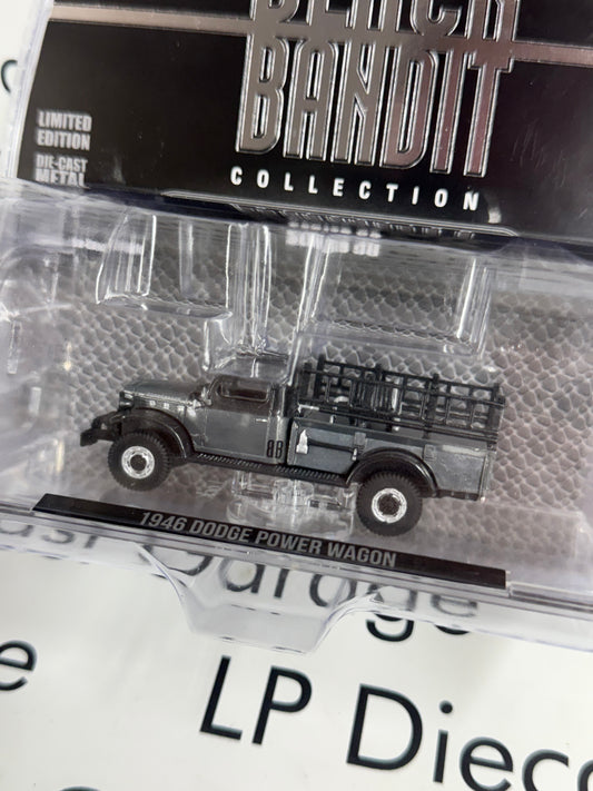 RAW CHASE GREENLIGHT 1946 Dodge Power Wagon Fire Truck 1:64 Diecast Black Bandit