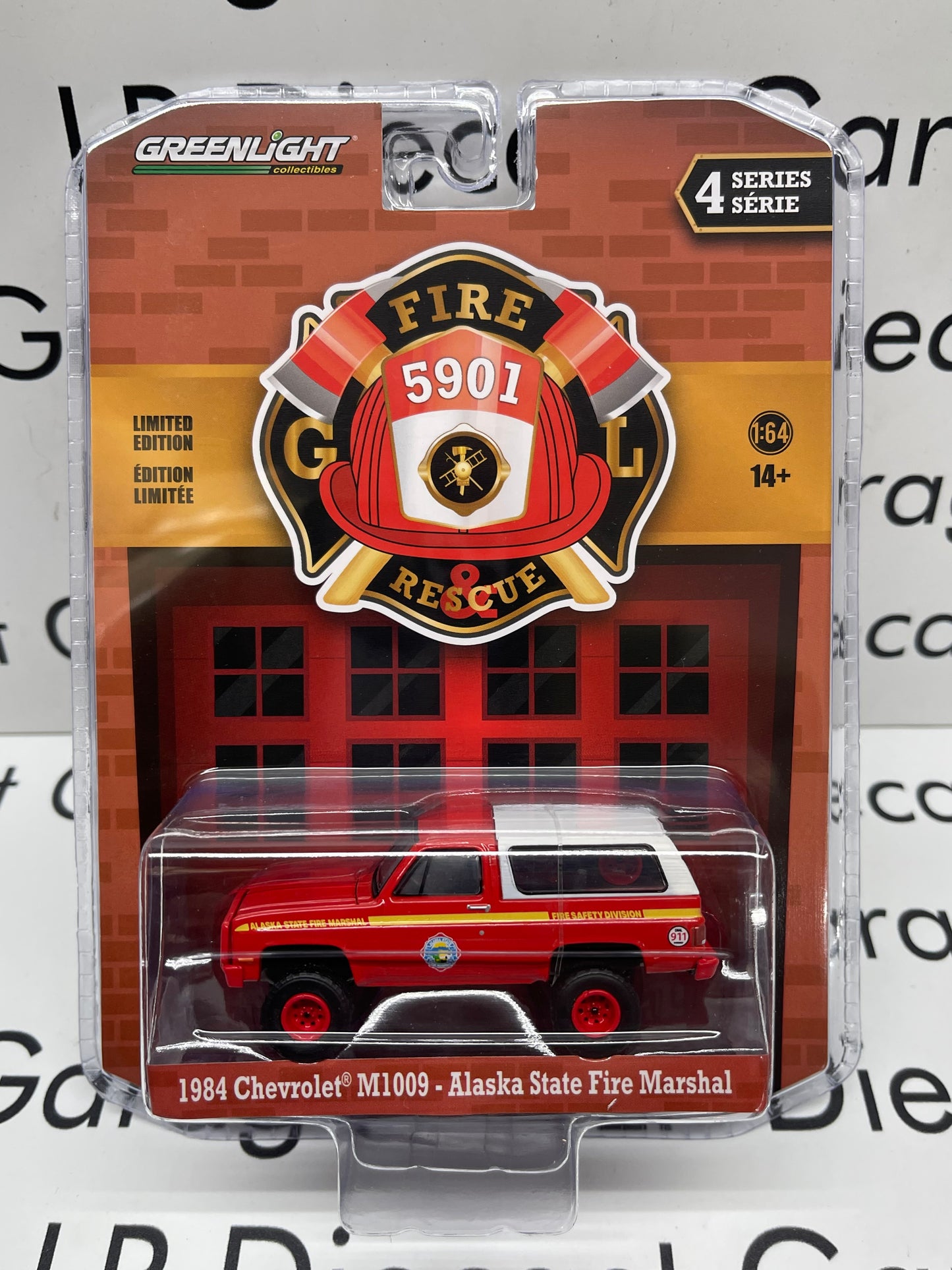 GREENLIGHT 1984 Chevrolet Blazer M1009 Alaska State Fire Marshal 1:64 Diecast Fire Rescue