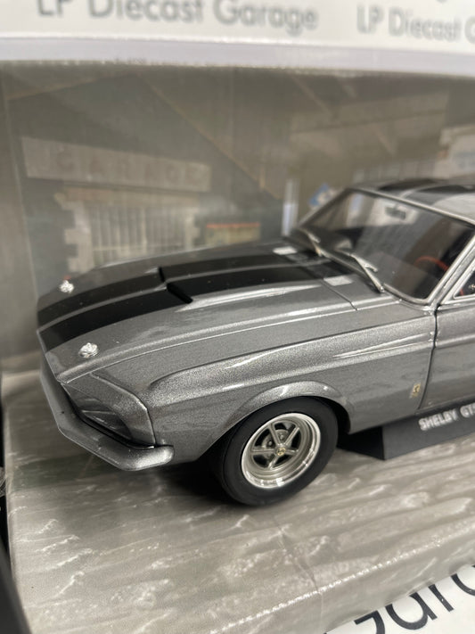 SOLIDO 1967 Ford Mustang Shelby GT500 Silver w/Black Stripes 1:18 Diecast