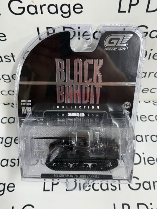 GREENLIGHT M4 Sherman 76 Long Barrell Tank 1:64 Diecast Black Bandit