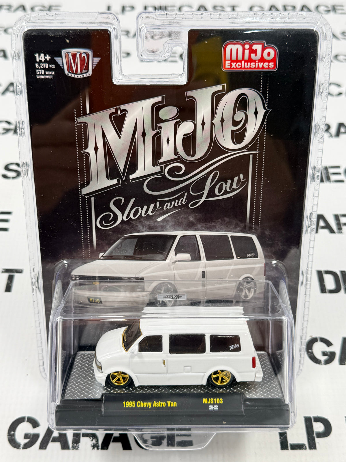 CHASE M2 1995 Chevy Astro Van White Low Rider 1:64 Diecast MiJo