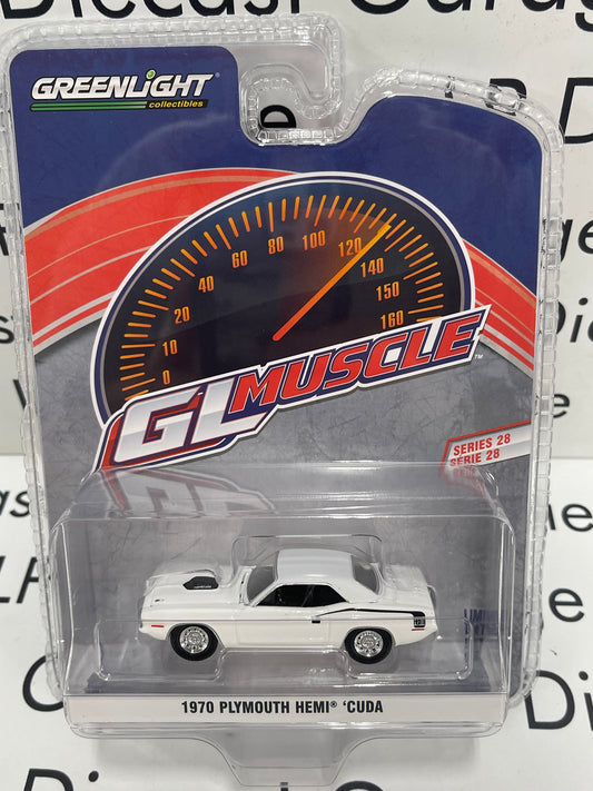 GREENLIGHT 1970 Plymouth Hemi Cuda Alpine White 1:64 Diecast GL Muscle