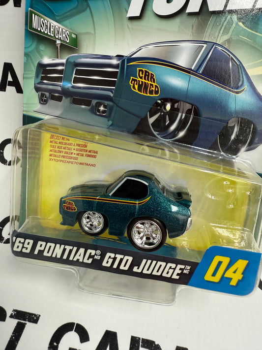 CARTUNED '69 Pontiac GTO Judge Blue 1:64 Diecast Series 3
