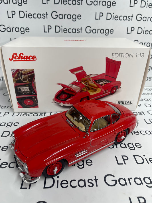Schuco 1954 Mercedes Benz 300 SL Gullwing Red Coupe 1:18 Diecast