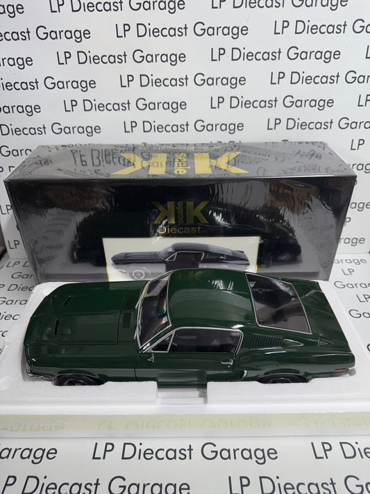 KK Scale 1968 Ford Mustang GT Highland Green Bullitt 1:12 Diecast