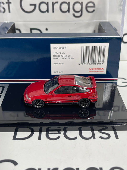 HOBBY JAPAN Honda CRX SiR EF8 Red VTECH 1:64 Diecast