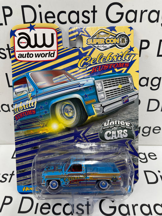*DAMAGED PACKAGING* AUTO WORLD Super Con Exclusive 1983 Chevy C10 Truck Celebrity Customs 1:64 Diecast