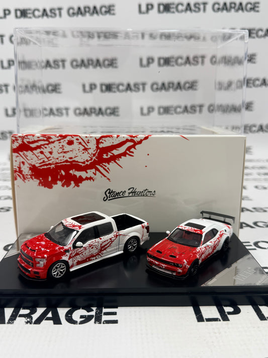 STANCE HUNTERS Dodge Challenger SRT Hellcat & Shelby Truck 1:64 Diecast HEC Exclusive