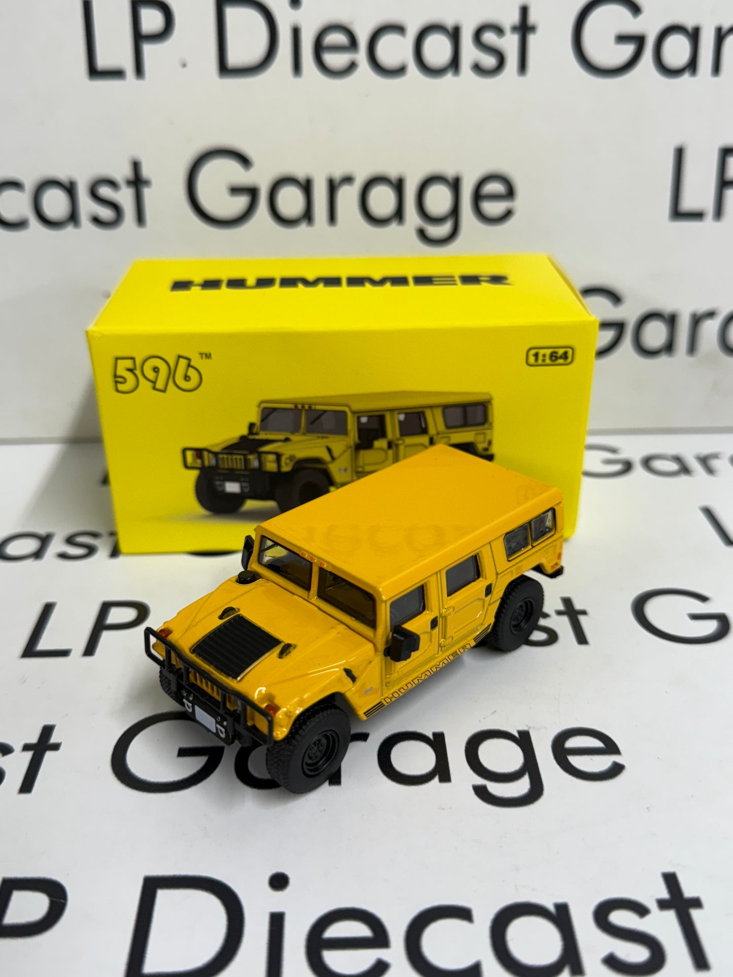 596 Model Hummer H1 Yellow 1:64 Diecast Opening Hood
