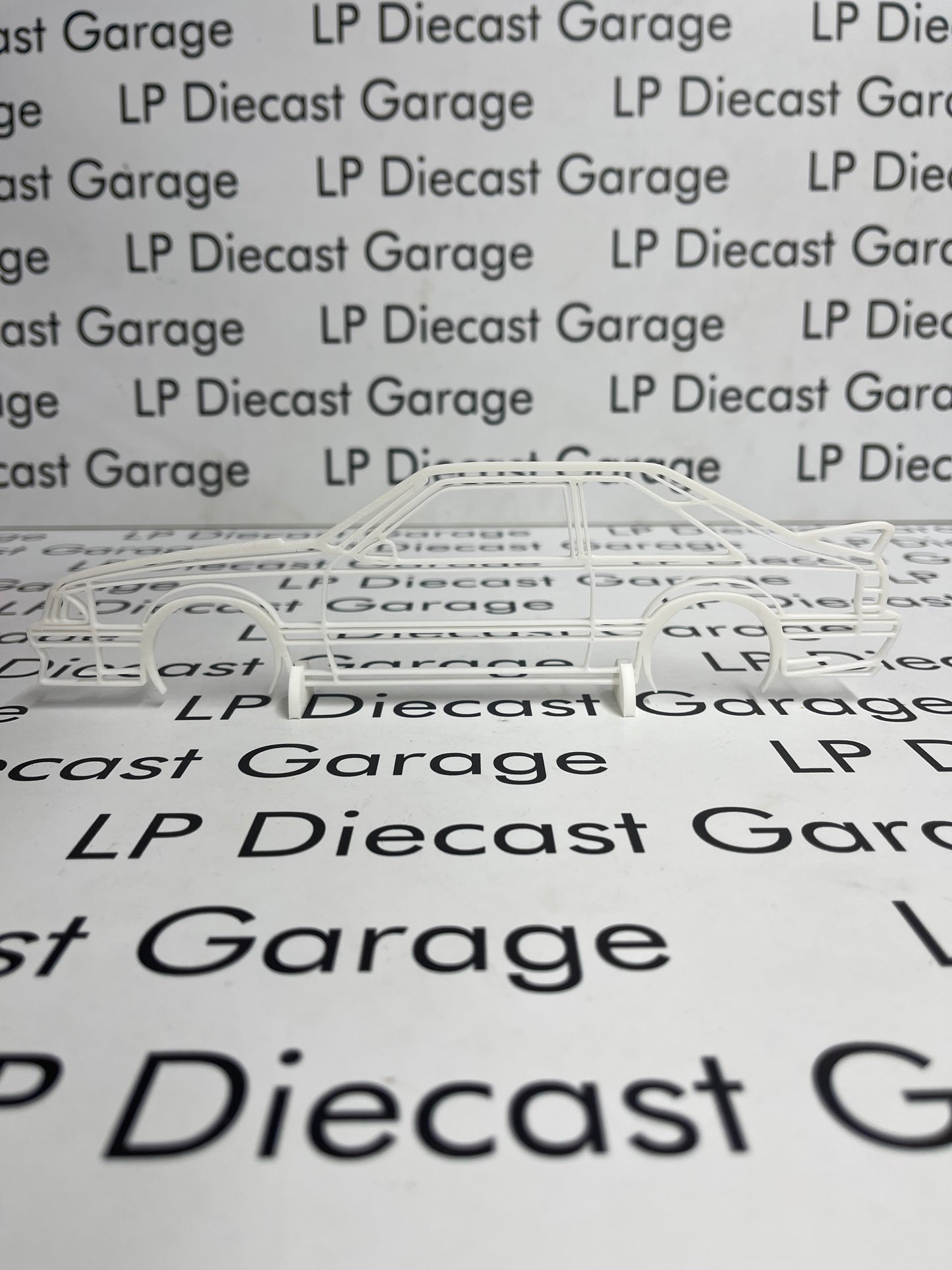 3D Printed Customs 87-93 Ford Mustang GT Silhouette White 9" Not Diecast