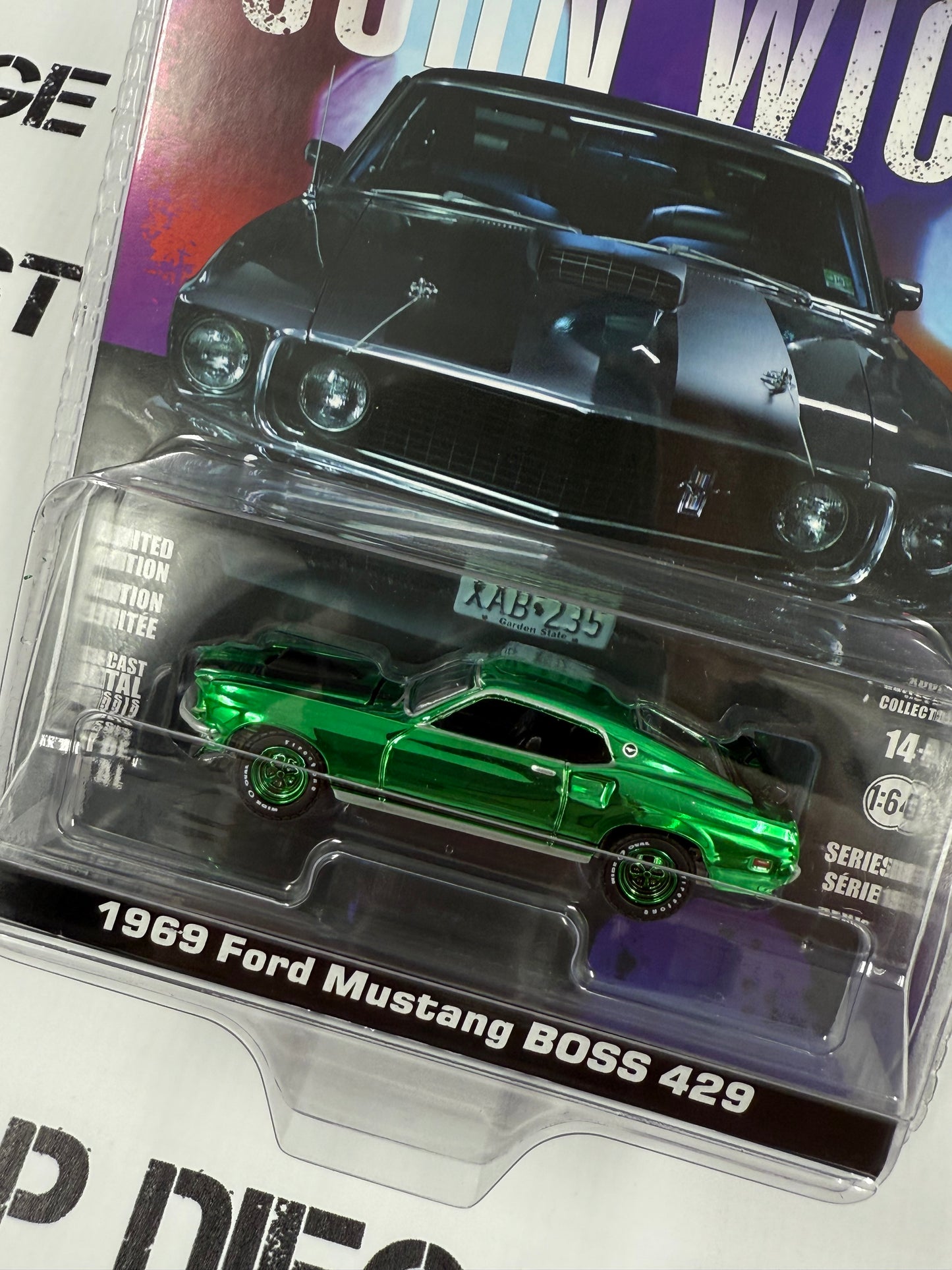 CHASE GREENLIGHT 1969 Ford Mustang Boss 429 John Wick 1:64 Diecast Hollywood