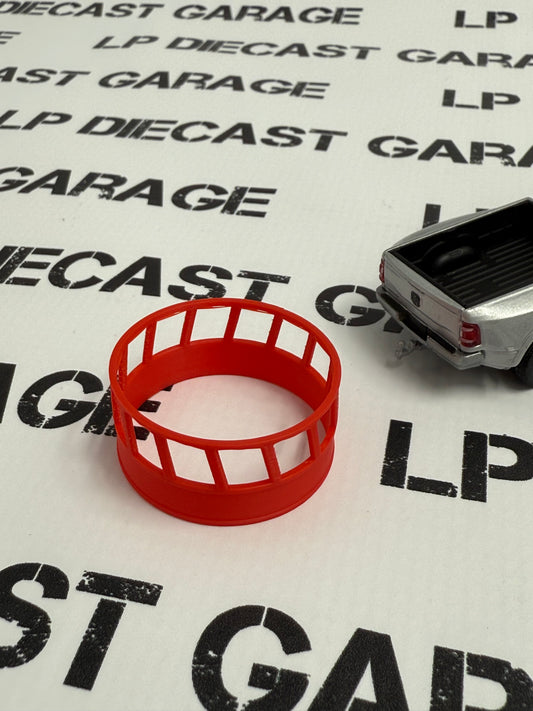 3D Printed Customs Red Round Bale Feeder for 1:64 Scale Diecast