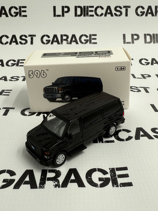 596 Model Ford E350 Van Black 1:64 Diecast