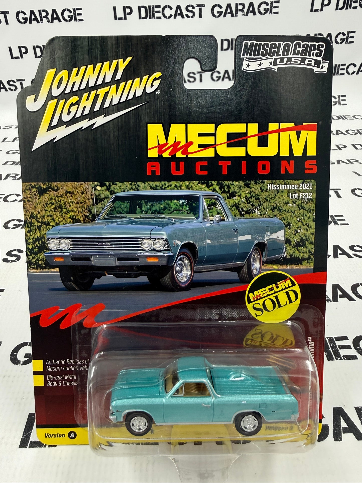 JOHNNY LIGHTNING 1966 Chevrolet El Camino Teal Blue 1:64 Diecast Mecum
