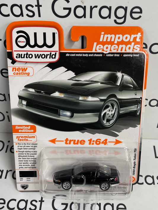 AUTO WORLD 1990 Eagle Talon TSi Black 1:64 Diecast Import Legends