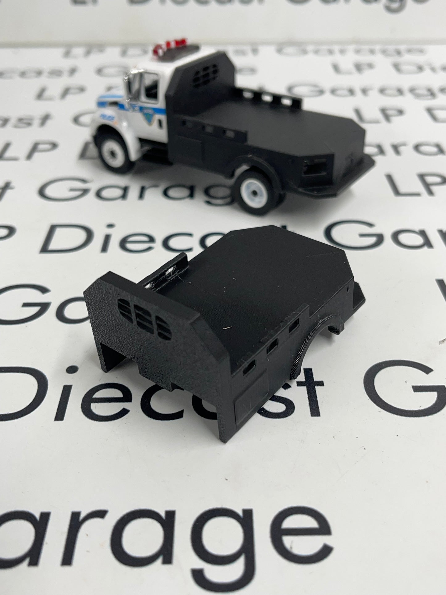 3D Printed Customs Black Flatbed Fits Greenlight International Durastar 1:64 Diecast Trucks