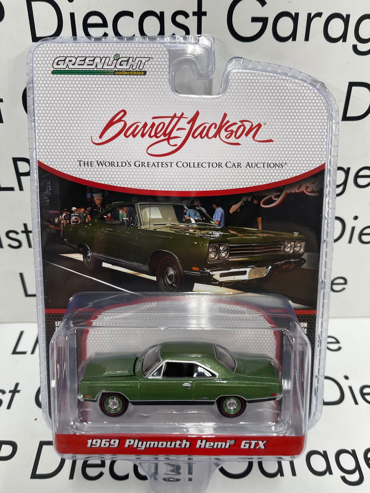 GREENLIGHT 1969 Plymouth Hemi GTX Green 1:64 Diecast Barrett Jackson
