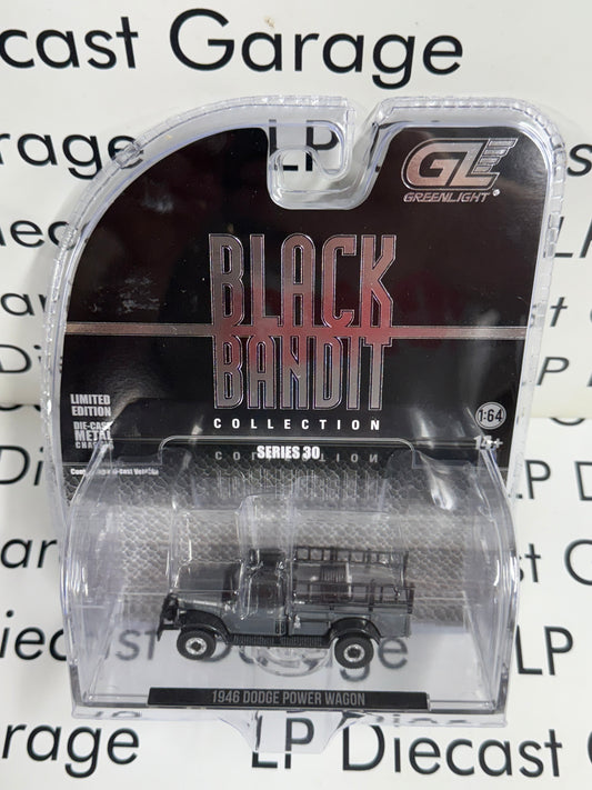 RAW CHASE GREENLIGHT 1946 Dodge Power Wagon Fire Truck 1:64 Diecast Black Bandit