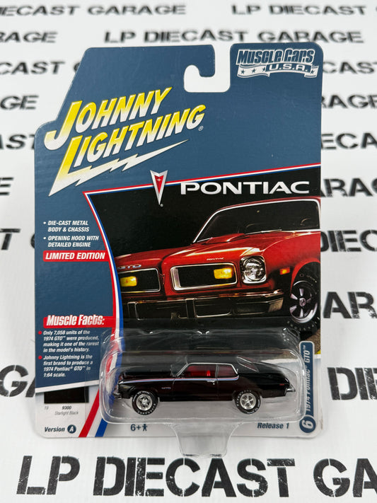 JOHNNY LIGHTNING 1974 Pontiac GTO Black 1:64 Diecast Muscle Cars USA