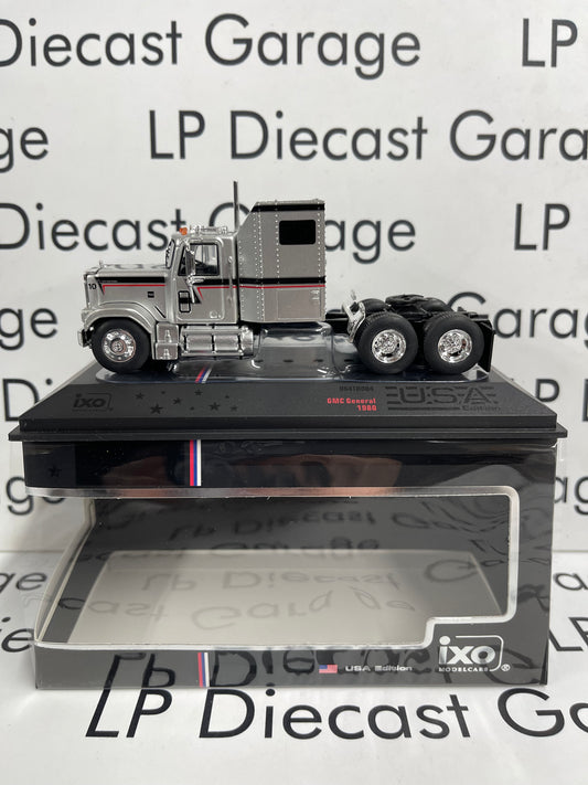 IXO Models 1980 GMC General Semi Truck Silver 1:64 Diecast USA Model