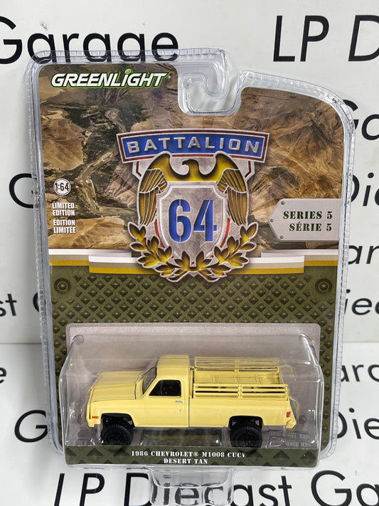 GREENLIGHT 1986 Chevrolet Silverado M1008 CUCV Desert Tan 1:64 Diecast Battalion