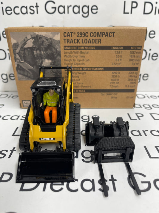 DIECAST MASTERS CAT 299C Compact Track Loader w/ Attachments 1:32 Diecast