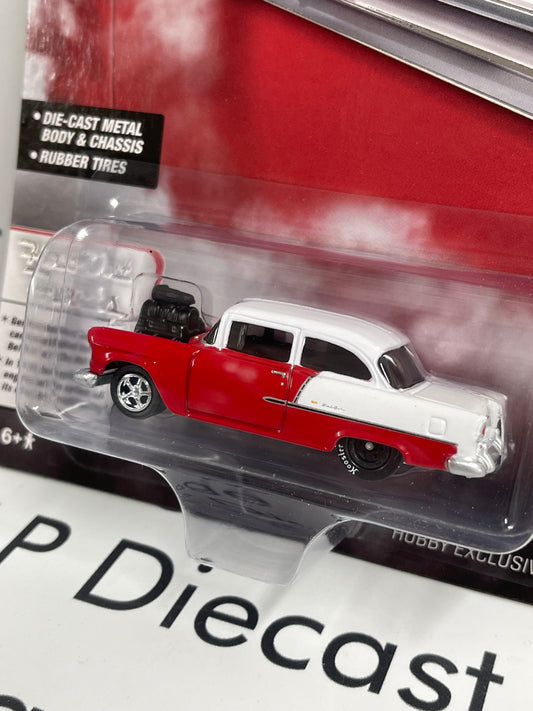 JOHNNY LIGHTNING 1955 Chevrolet Bel Air Red White 1:64 Diecast