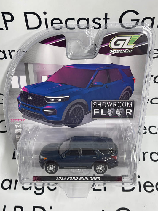 GREENLIGHT 2024 Ford Explorer Stone Blue Showroom 1:64 Diecast